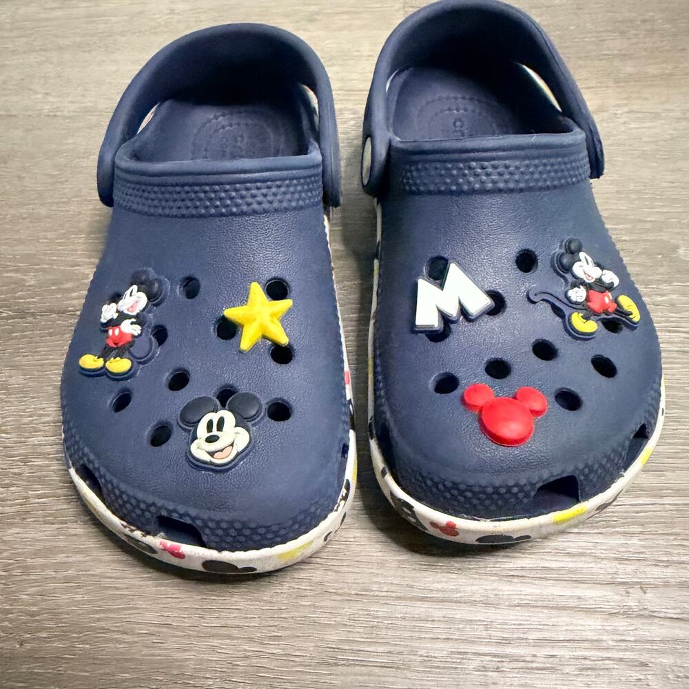 Crocs Disney Mickey & Friends Classic Clogs Toddler Size 10 Navy Blue
